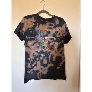 Pink Floyd Black Bleached Spot Dyed  Short Sleeve Cotton Tee
